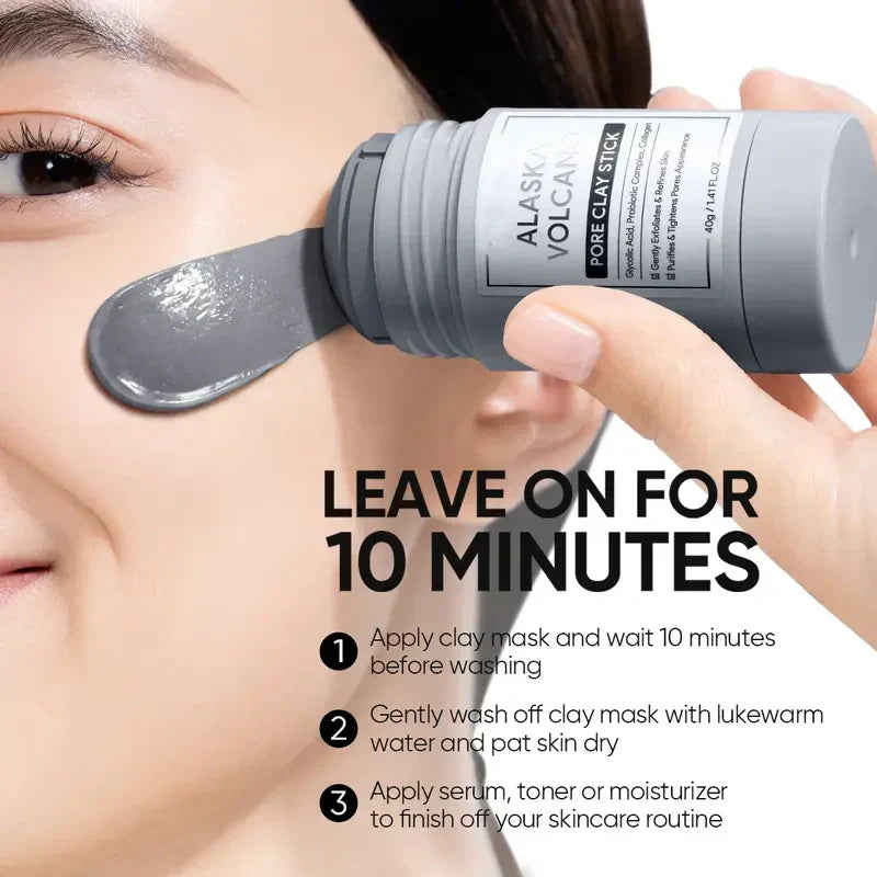 💜Dual Clay Mask Stick Set — Mugwort Clarifying / Volcanic Mud Detoxifying / Brightening & Even-Toning