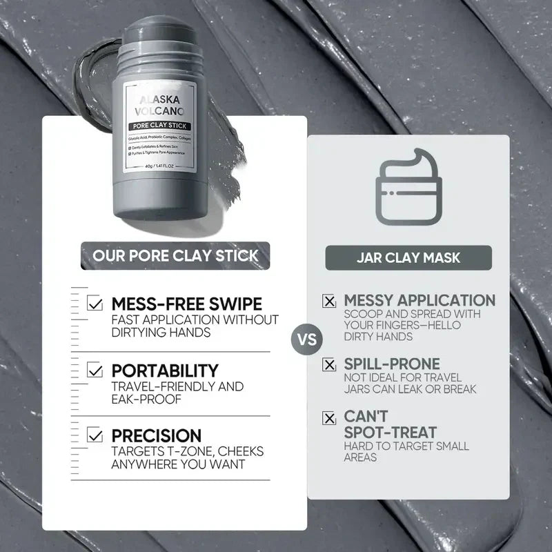 💜Dual Clay Mask Stick Set — Mugwort Clarifying / Volcanic Mud Detoxifying / Brightening & Even-Toning