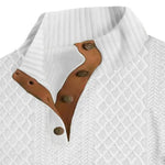 Jacquard Stand Collar Henley Sweatshirt