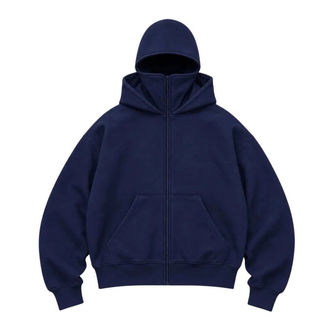 ANTI SOCIAL BALACLAVA ZIP-UP HOODIE - Navy - 3XL