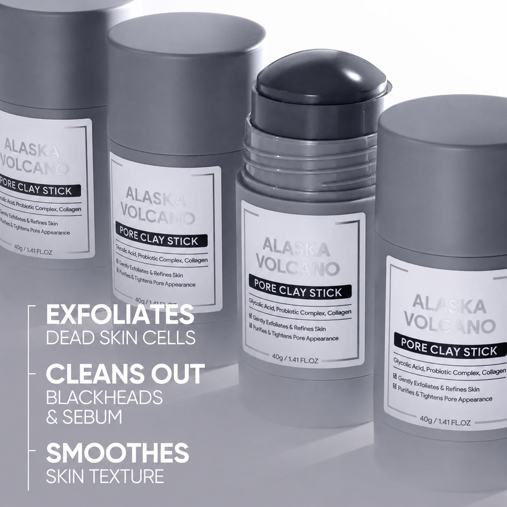 💜Dual Clay Mask Stick Set — Mugwort Clarifying / Volcanic Mud Detoxifying / Brightening & Even-Toning